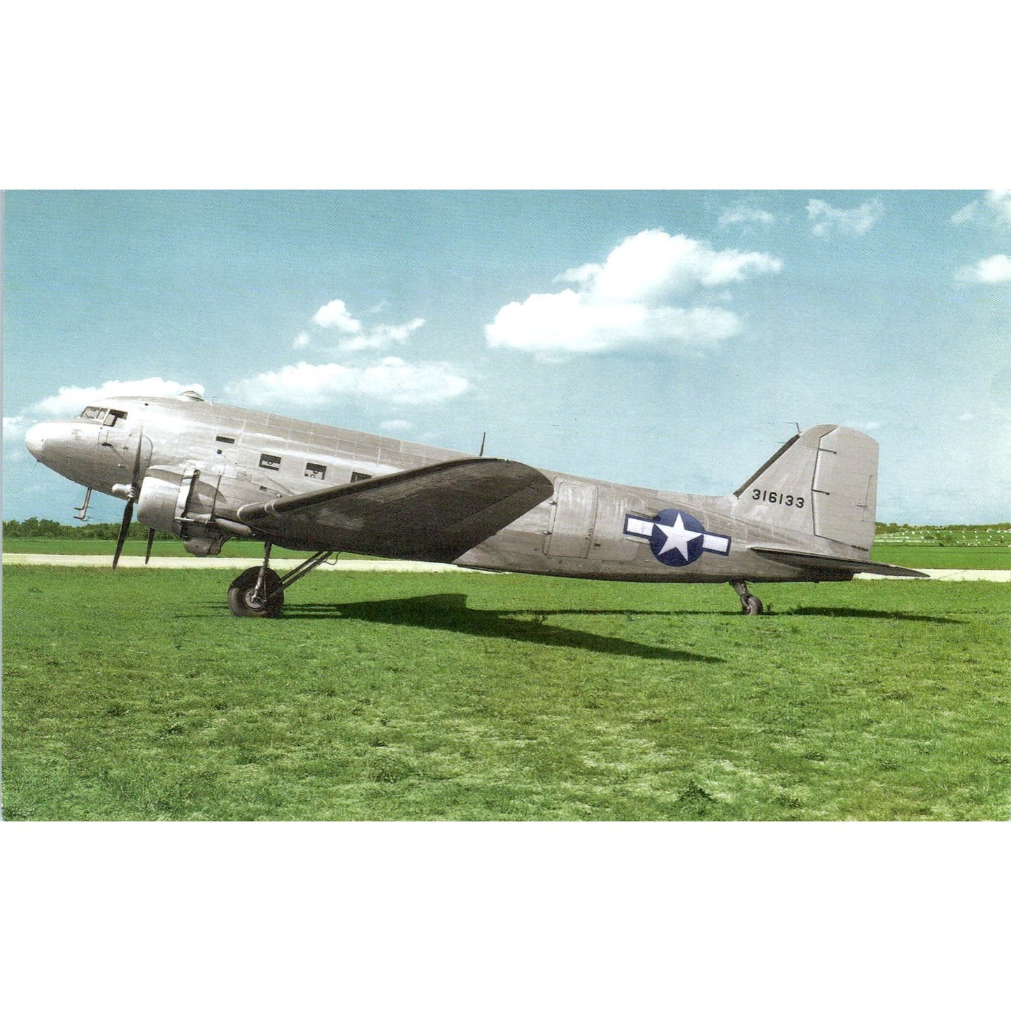 USAF C-47 Skytrain Transport Vintage Postcard PC19