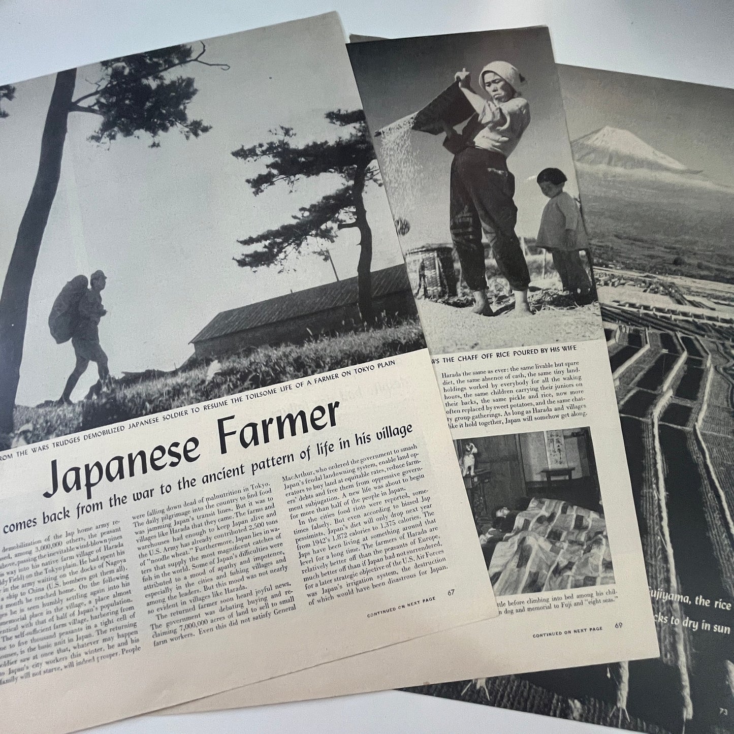 Japanese Farmers Come Home 4 Pages 1940s WWII Era Article V29-5