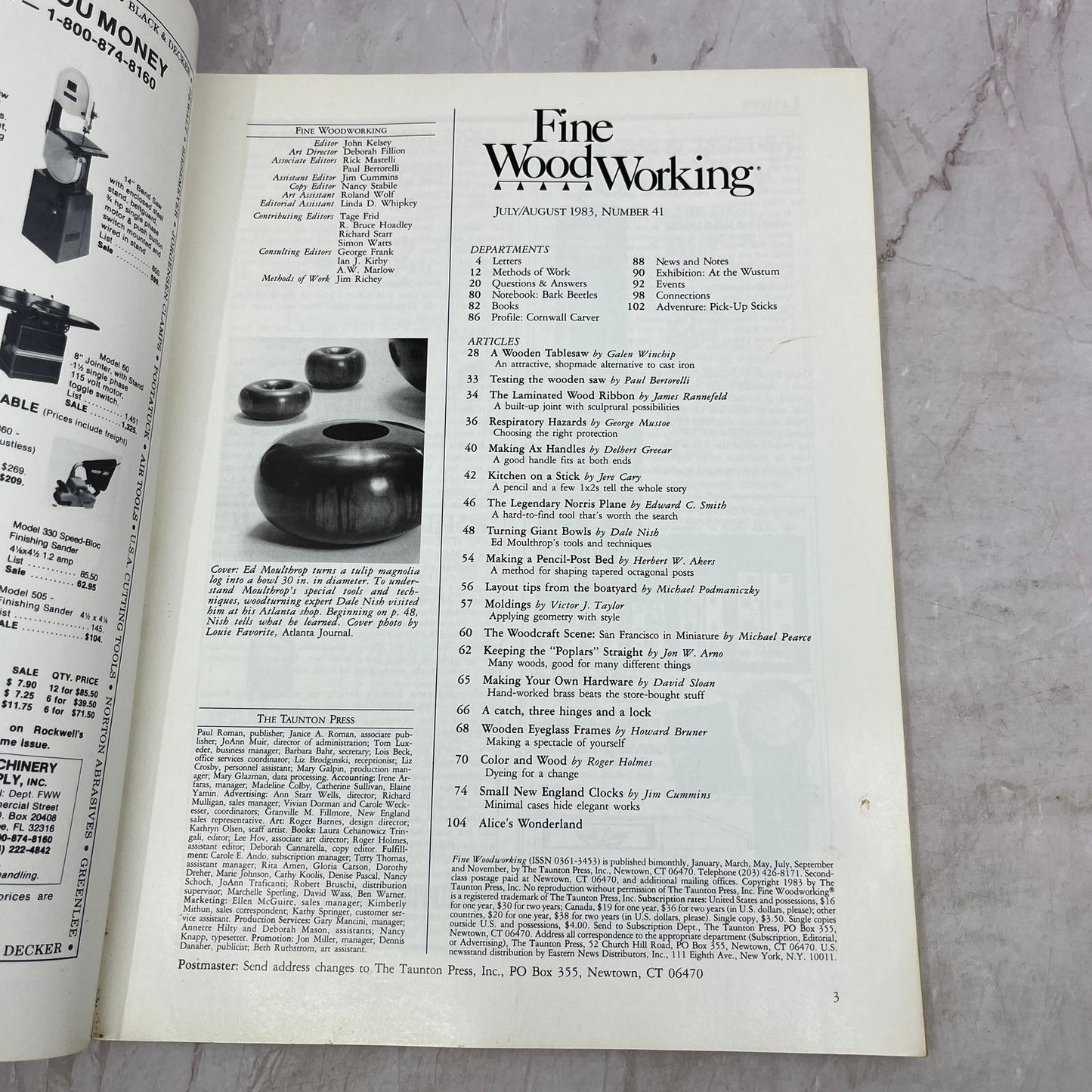 Giant Turnings - July/Aug 1983 No 41 - Taunton's Fine Woodworking Magazine M35