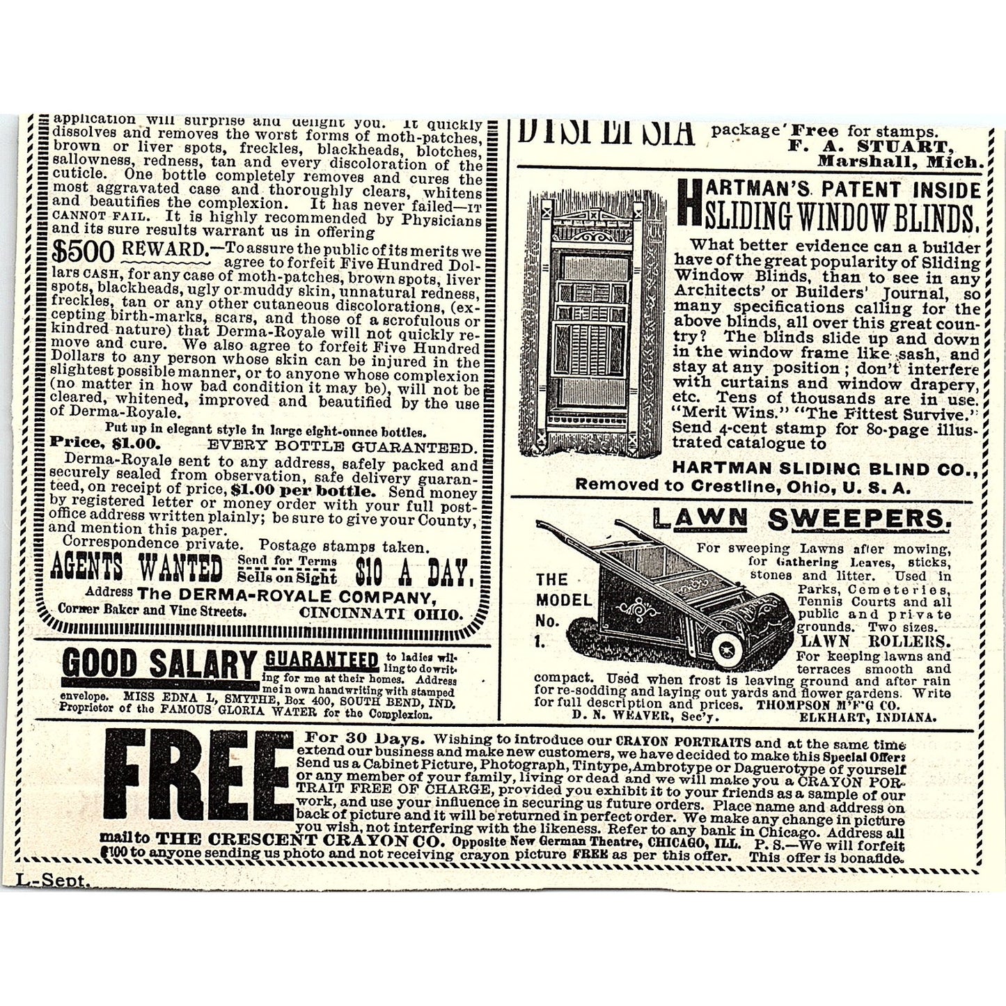 Reed & Carnrick All-Milk Baby Food Ingersoll Texas Quadruplets 1892 Ad AG2-H6