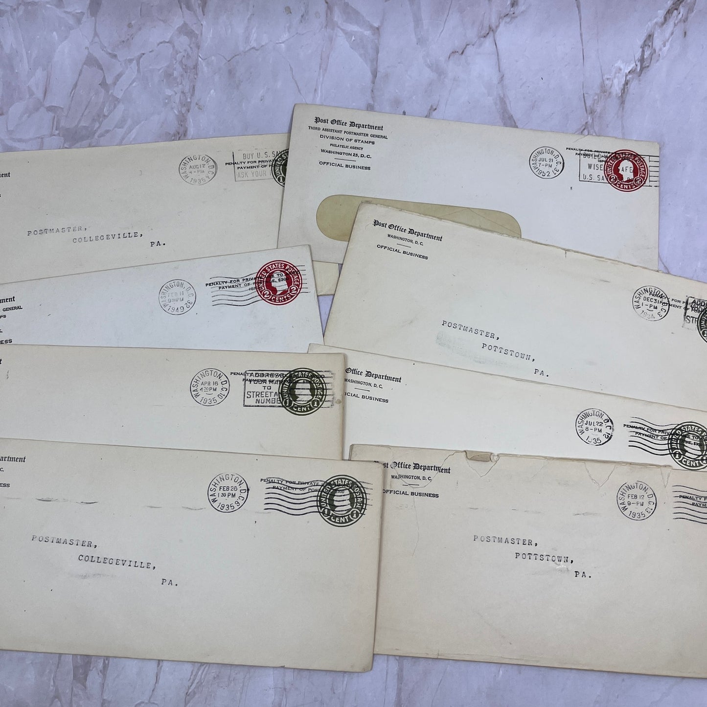 1950s Lot Post Office Department Washington DC Postal Cover Envelopes TI5-E-20