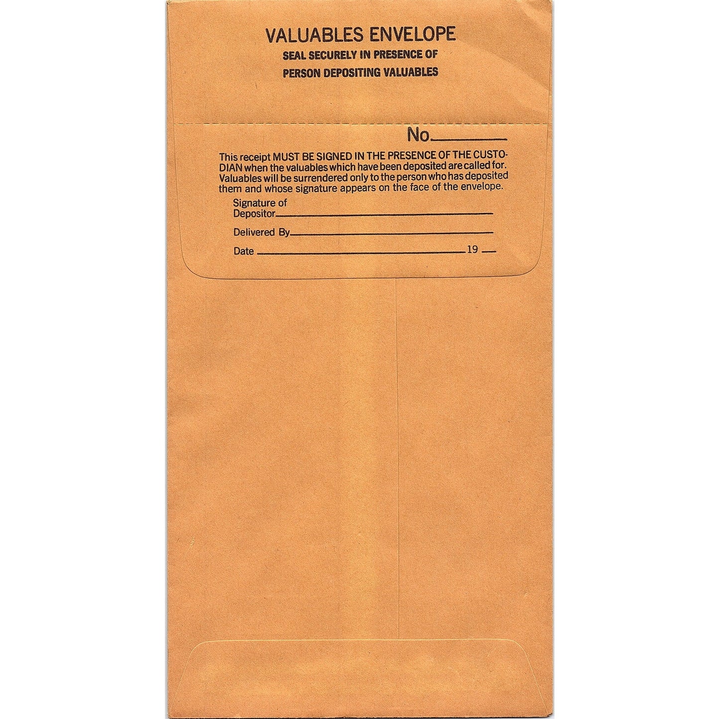 Vintage Blank Valuables Envelope Briggs/Will Ross Inc Des Moines IA V1-8