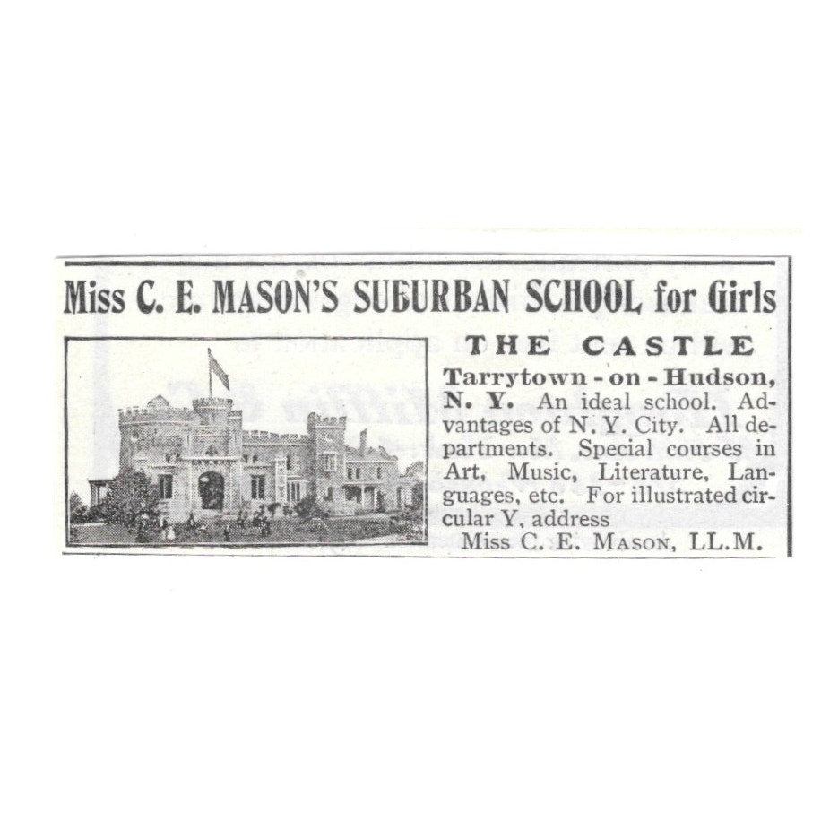 C.E. Mason's School for Girls The Castle Tarrytown-on-Hudson NY 1903 Ad AF8-S32