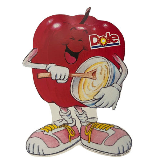 Original 1992 Dole Apple Two Sided Advertising Store Display Sign 7.5x10"