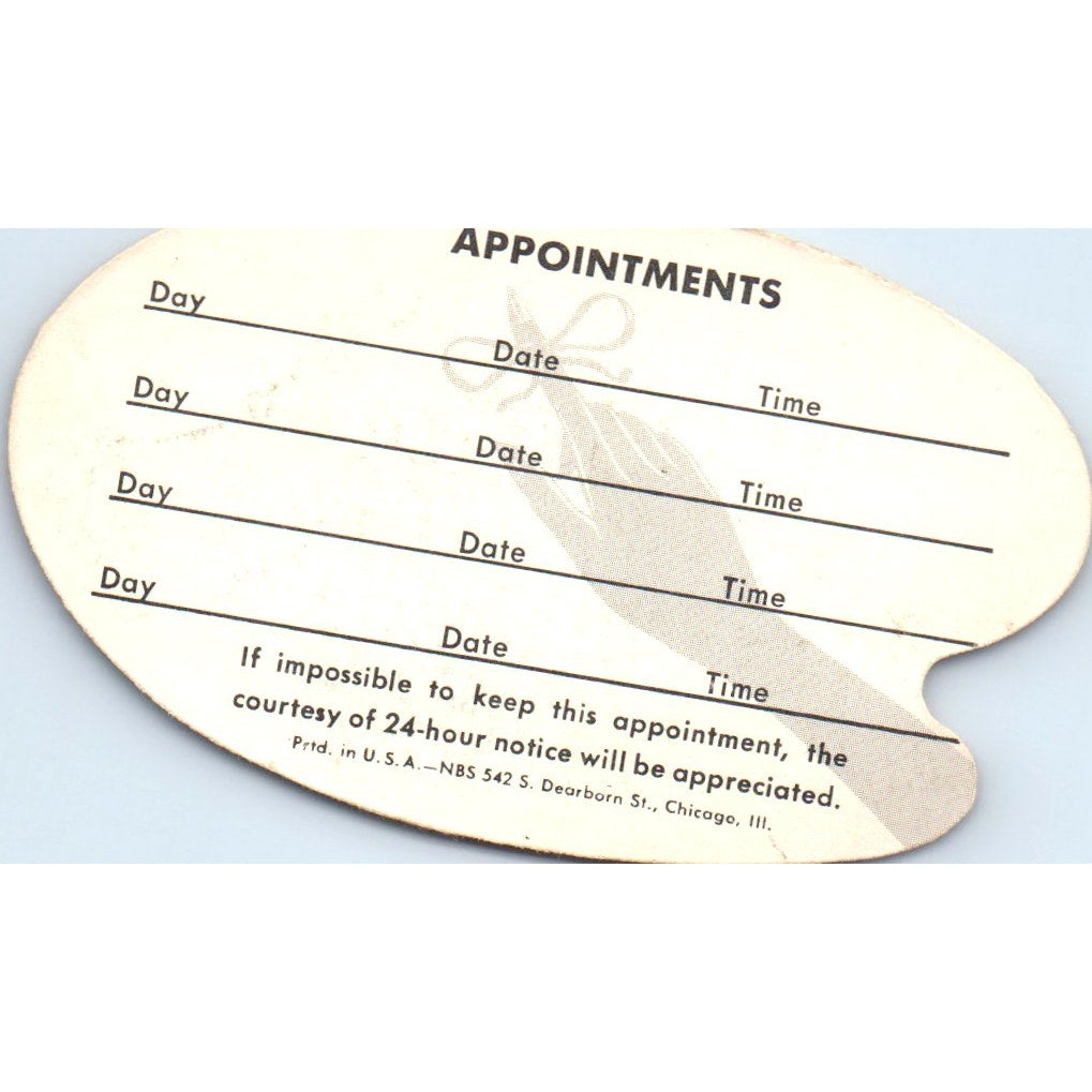 Vicki's Beauty Salon Long Beach Appointment Vintage Business Card SD8-B10