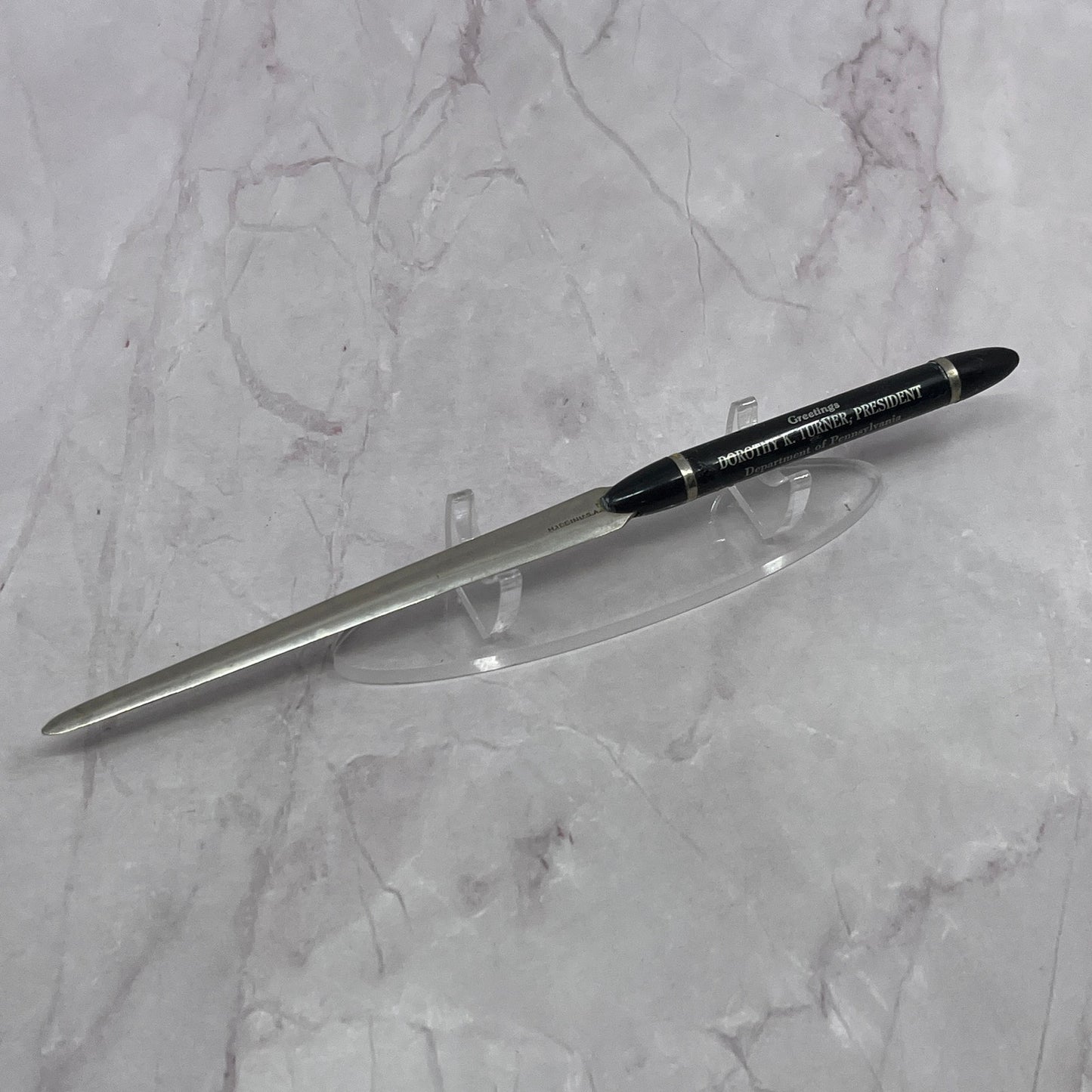 1960 Dorothy K Turner President PA Ladies Auxiliary VFW Letter Opener TC5-PP4