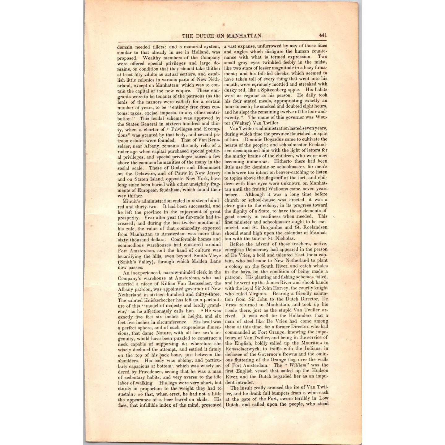 Dutch on the Manhattan Henry Hudson NY - 11 Pages 1854 Article I19