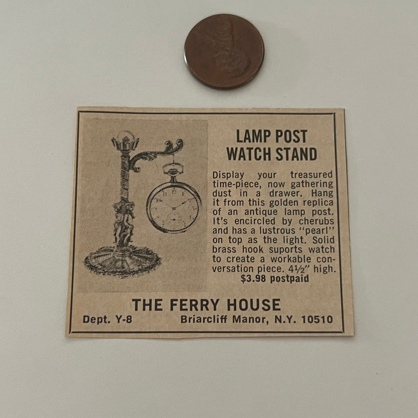 Ferry House Lamp Post Watch Stand Briarcliff Manor NY 1971 Magazine Ad SAG4-S14