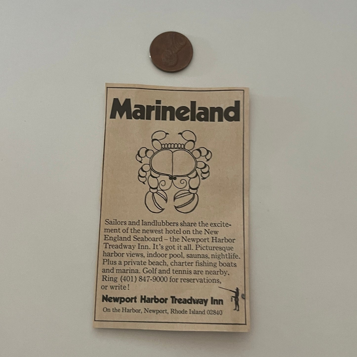 Newport Harbor Treadway Inn Marineland Newport RI 1971 Magazine Ad SAG4-M2