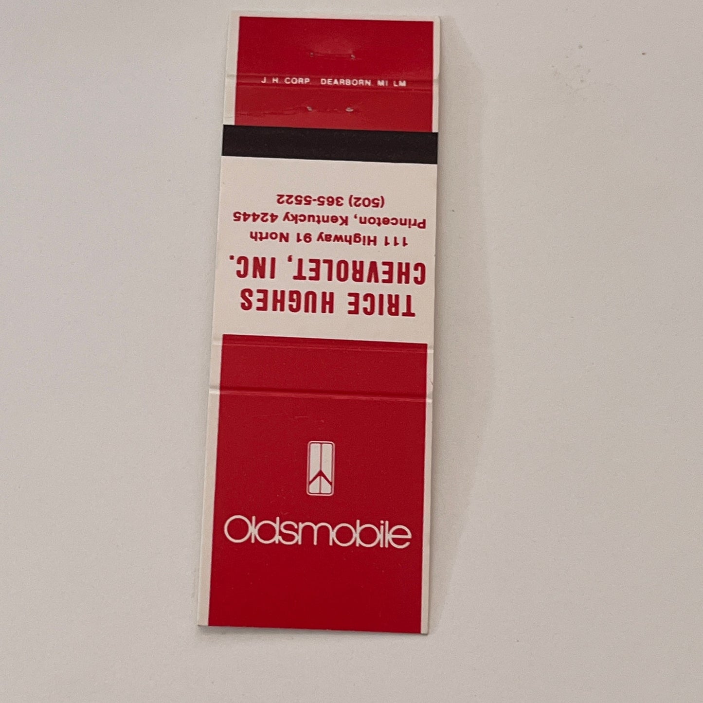 Trice Hughes Chevrolet Inc Princeton KY Vintage Matchbook Cover TB6-MB2-2