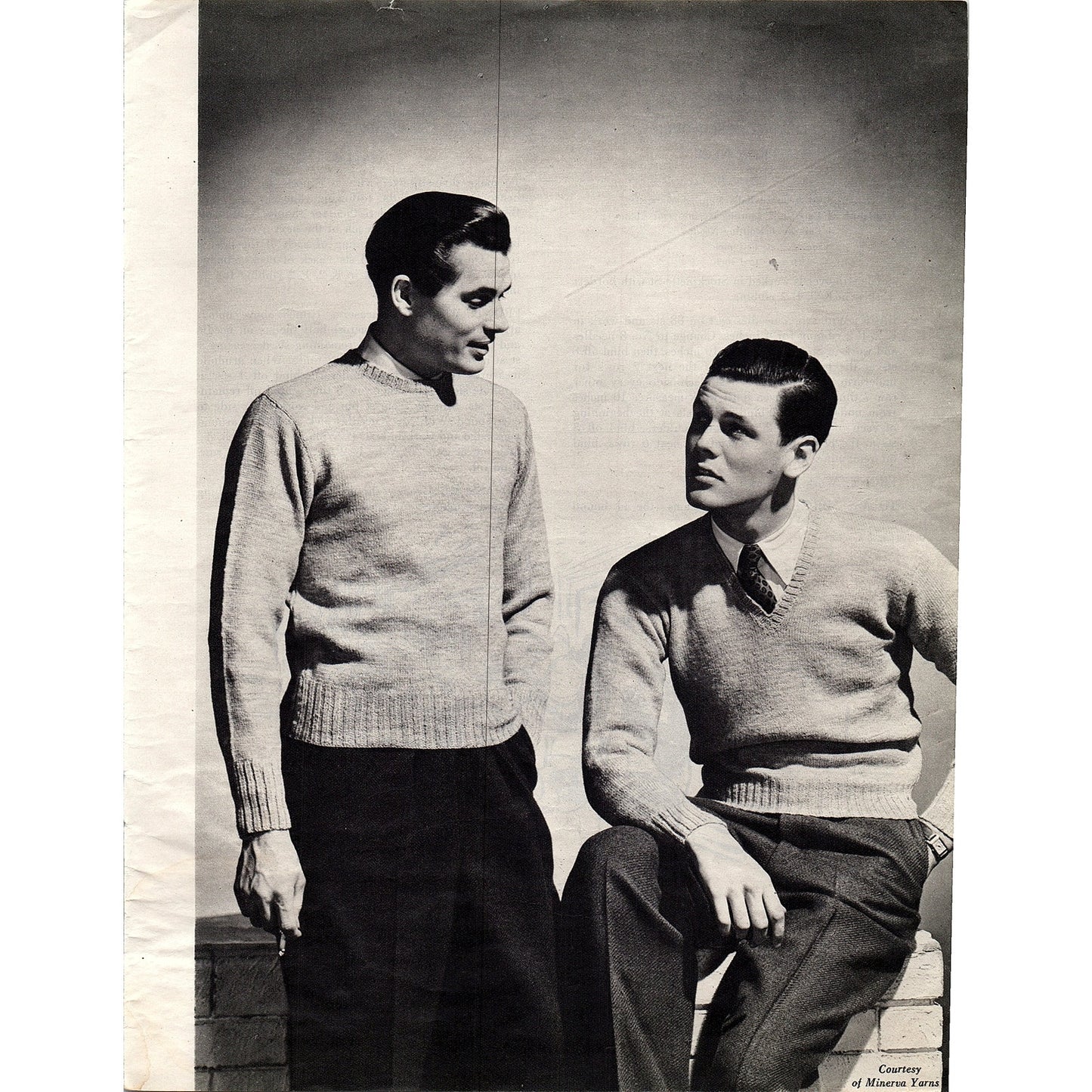 Southampton Sleeveless Slip-Over Crew Neck, V-Neck 1945 Knitting Pattern AG3-8