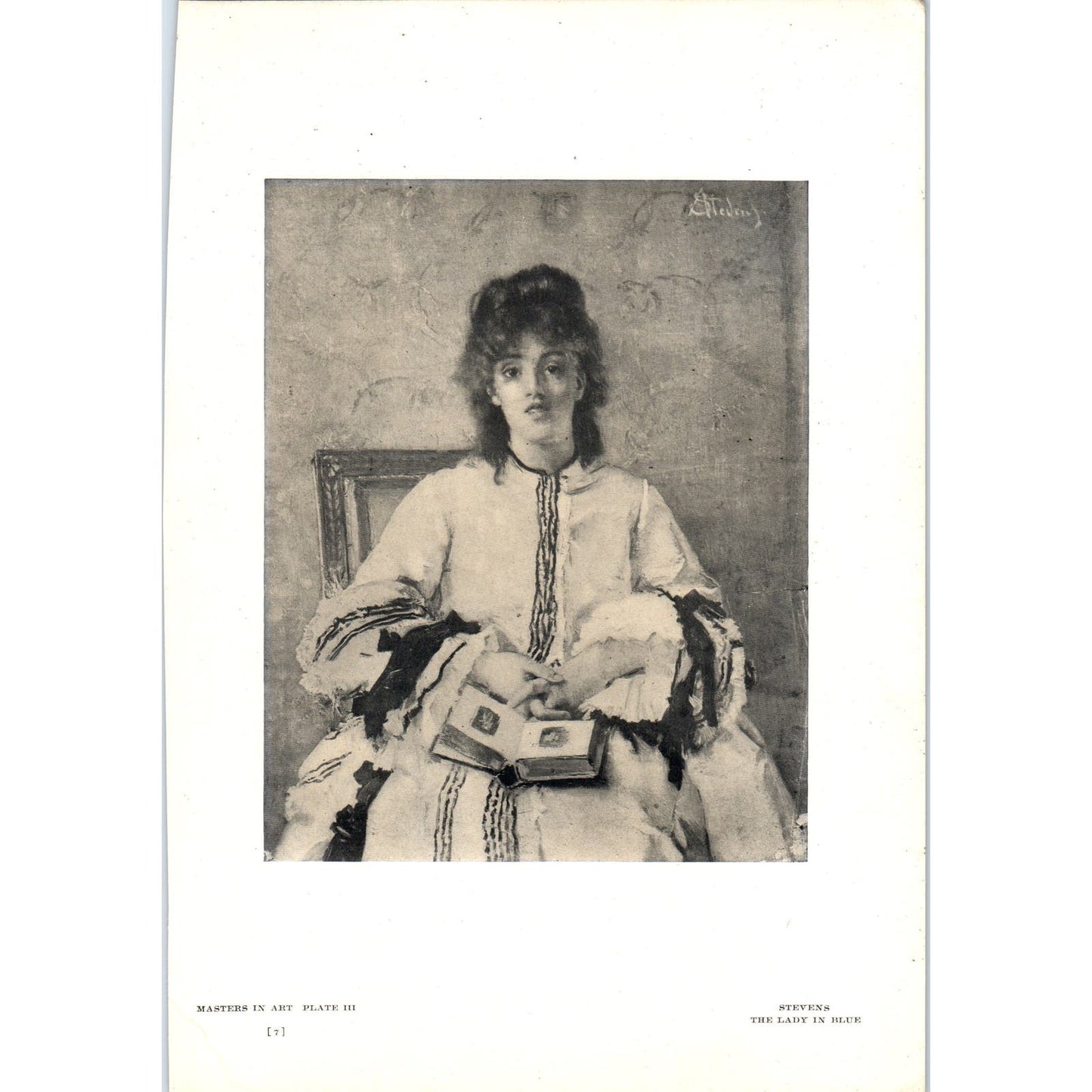 The Lady in Blue - Stevens c1905 Art Print D15