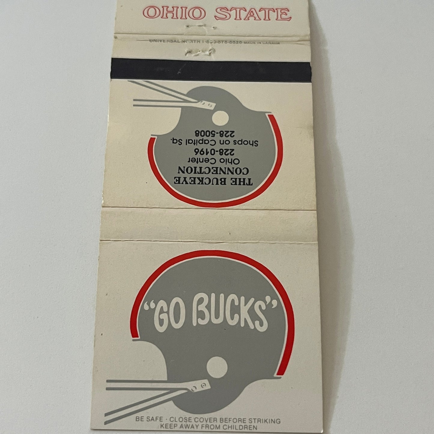 The Buckeye Connection 1991 Buckeyes Football Schedule Matchbook Cover TB6-MB2-6