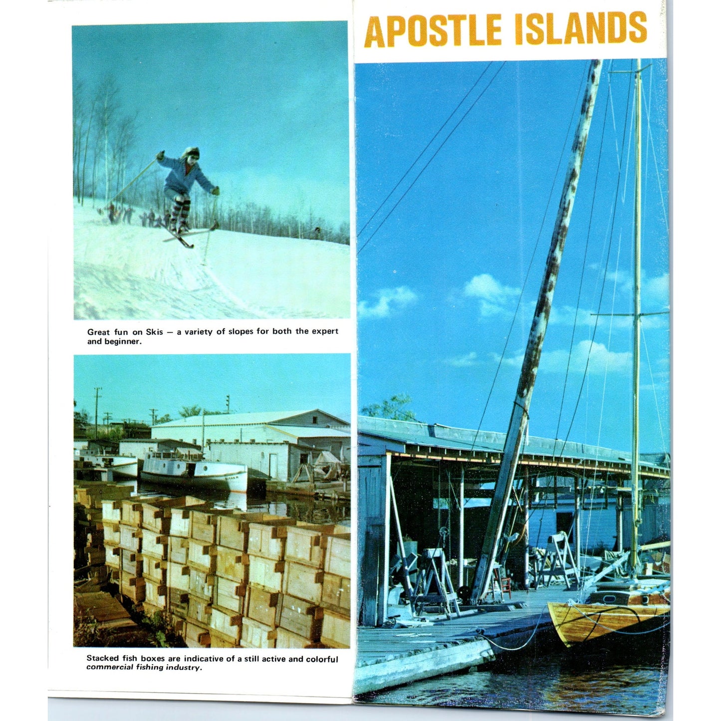 Vintage Bayfield WI Fold Out Map and Travel Brochure H5-5