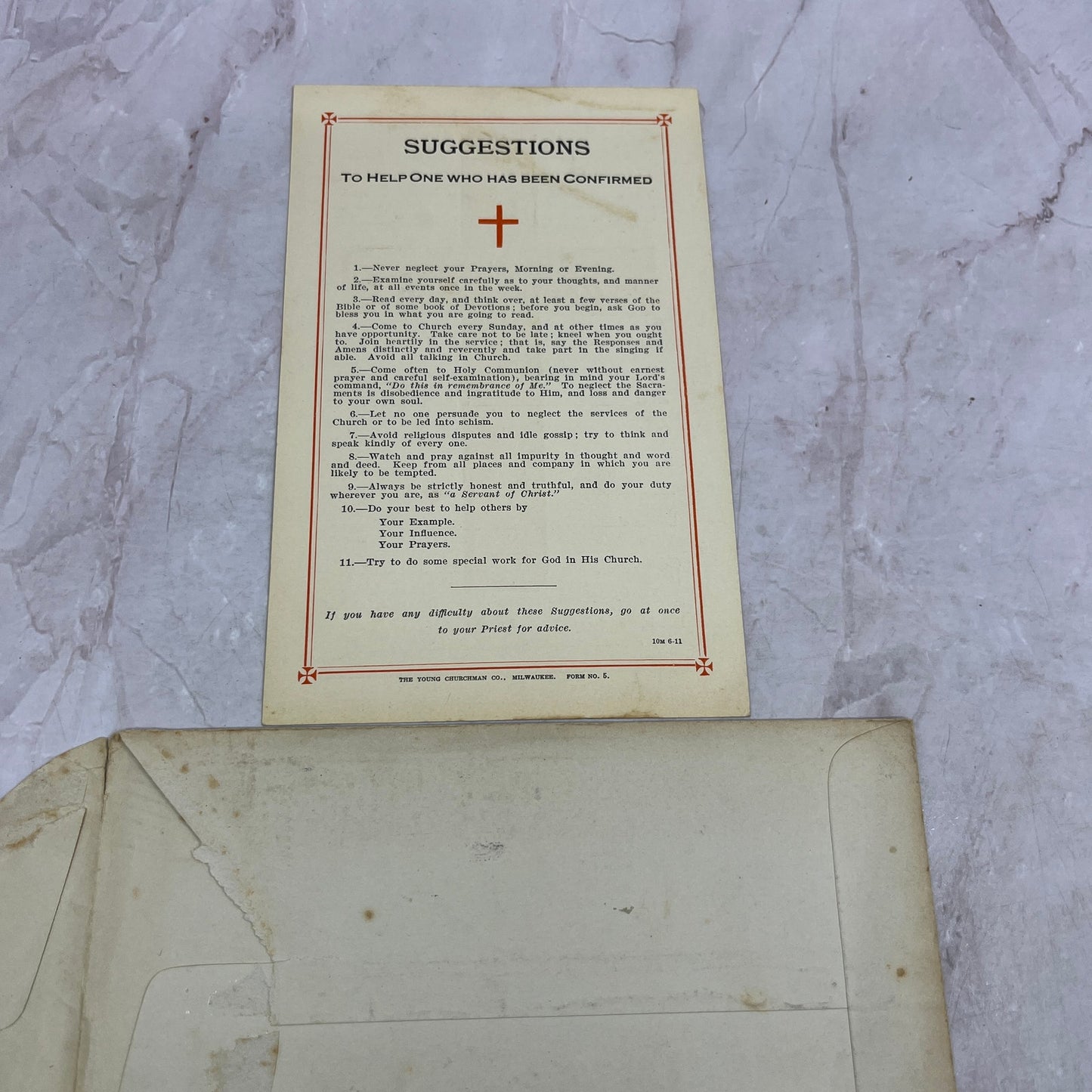 1915 Confirmation Certificate Della Frances Roberts South Strafford VT ML1-7