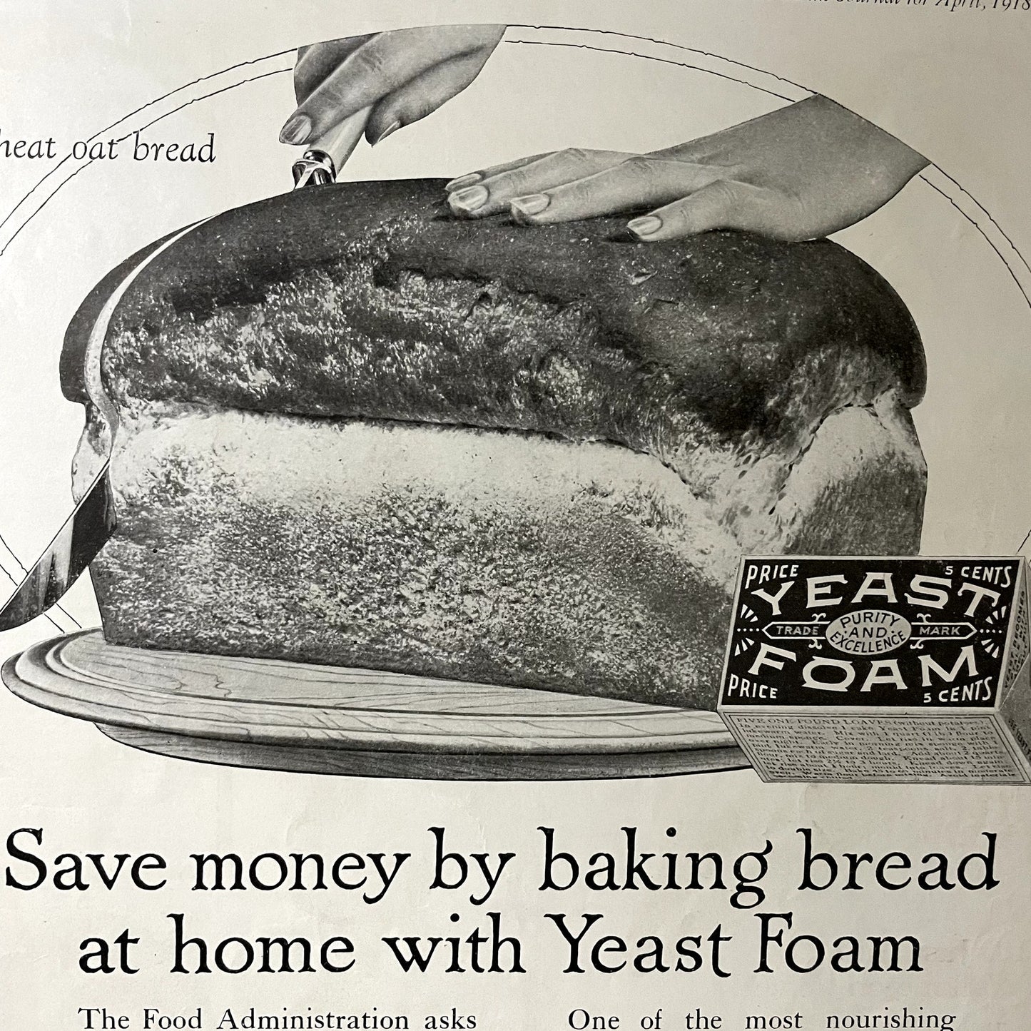 1918 Yeast Foam Magic Yeast Vintage Magazine Ad 10x14 V11