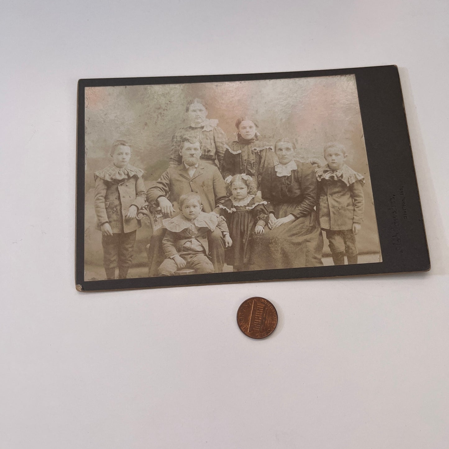 Group Photo Ashbaucher Bluffton IN Antique Victorian CDV Card TK3-P