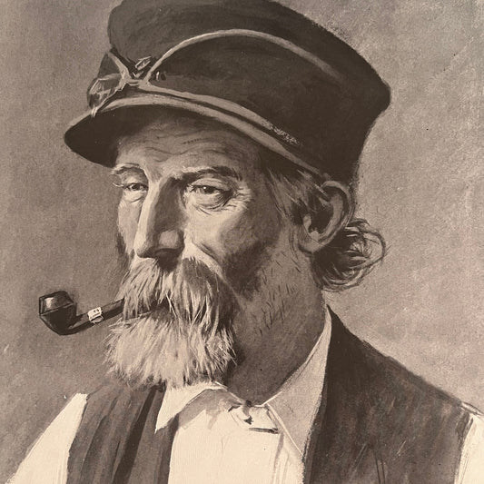 Uncle Billy Wood - Portrait - Original 1904 A.B. Frost Art Print V26-4