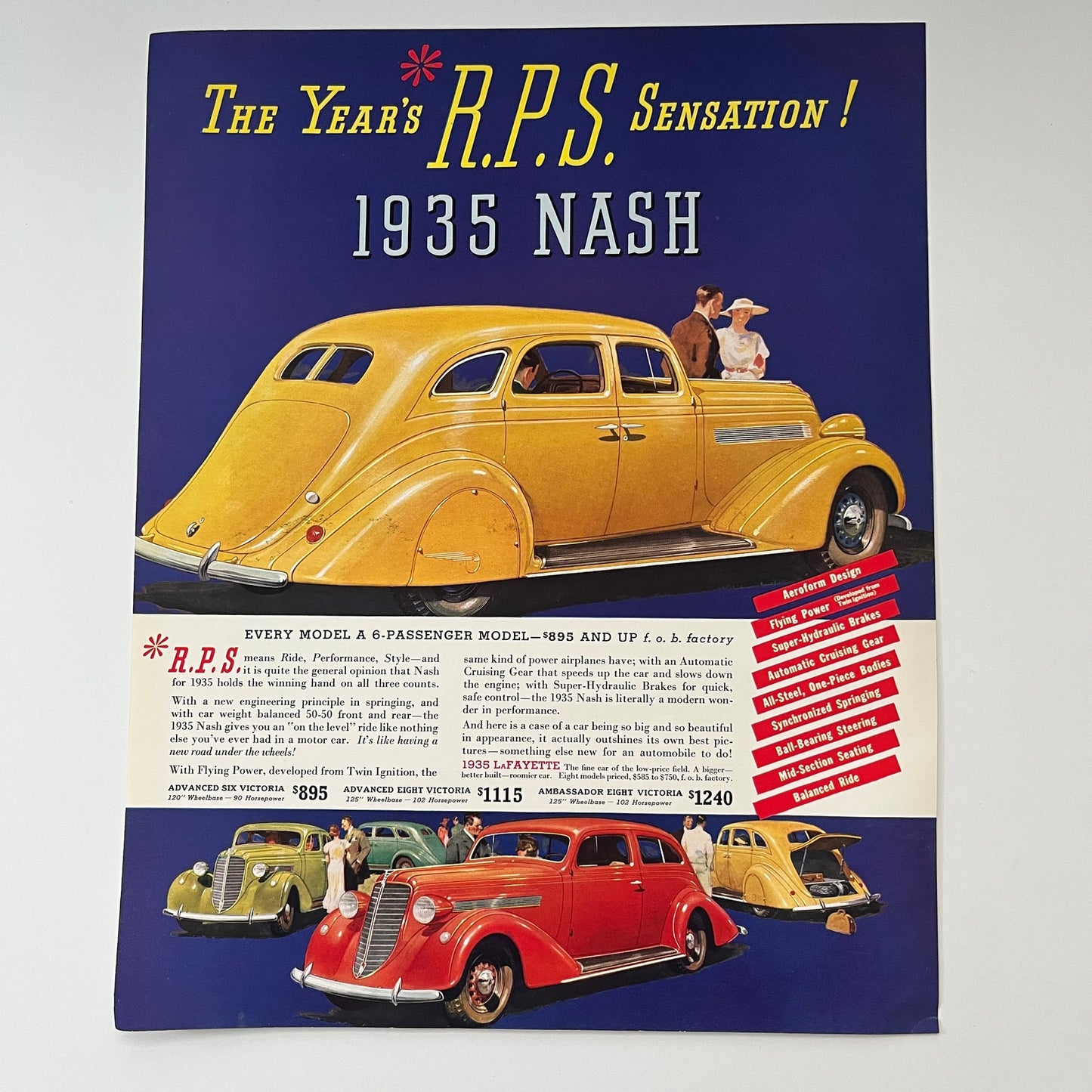 1935 Nash LaFayette Advanced Victoria Ambassador Victoria 1935 Ad V1-5