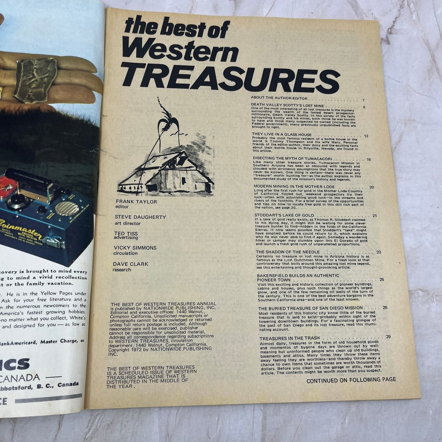 1972 Western Treasures Annual Magazine Treasure Hunting Metal Detecting M18-1