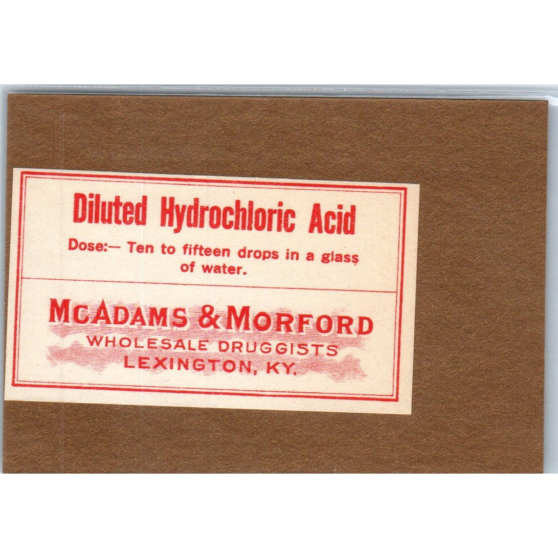 McAdams & Morford Wholesales Druggists Lexington KY Apothecary Label TH2-AL