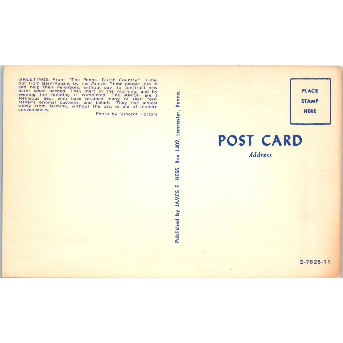 Time Out from Amish Barn Raising Pennsylvania Dutch Country Postcard PD7