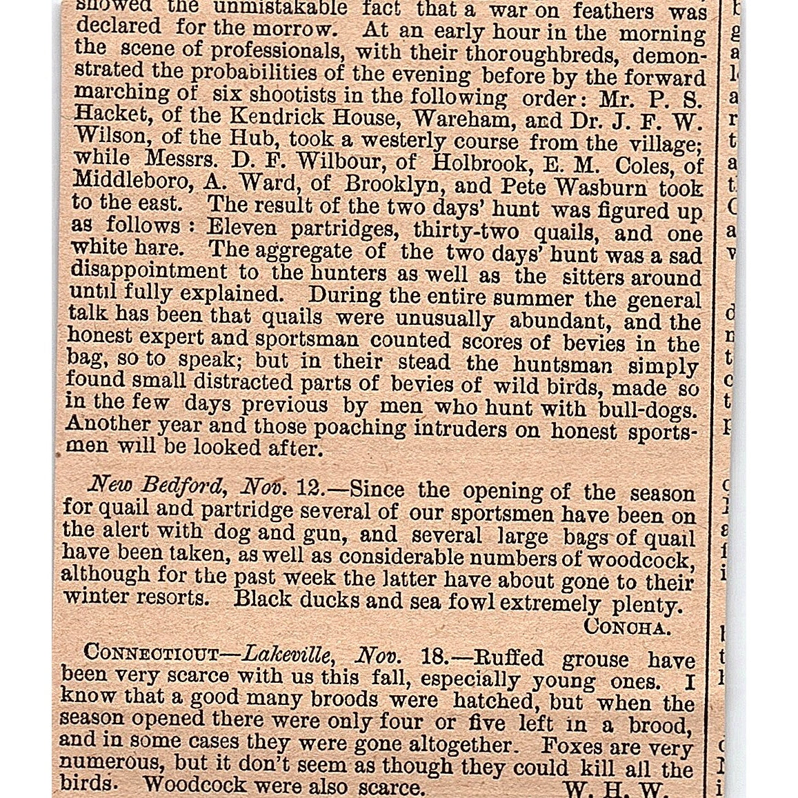 Game Bag and Gun - Game Season for 1878 Article AG2-H3