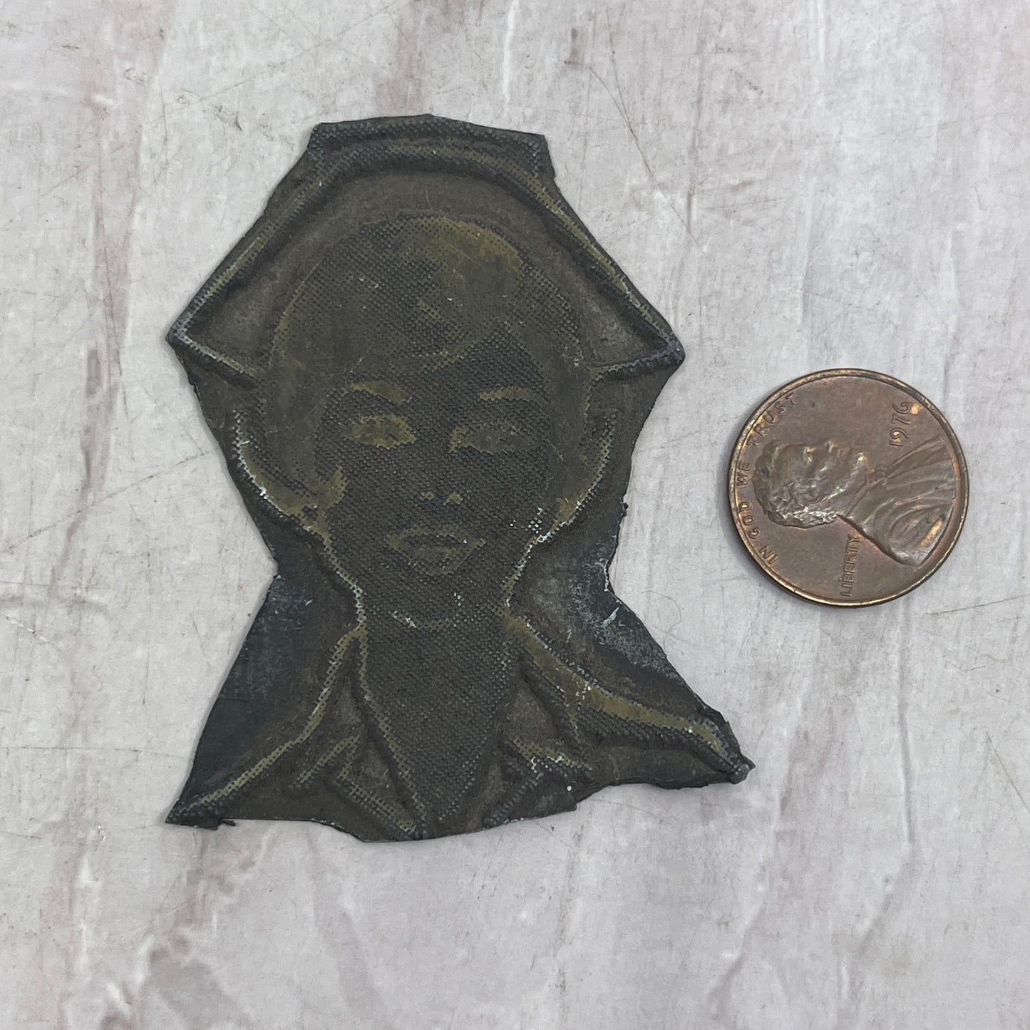 Retro Nurse Headshot Vintage Letterpress Printers Block Plate SF5-S
