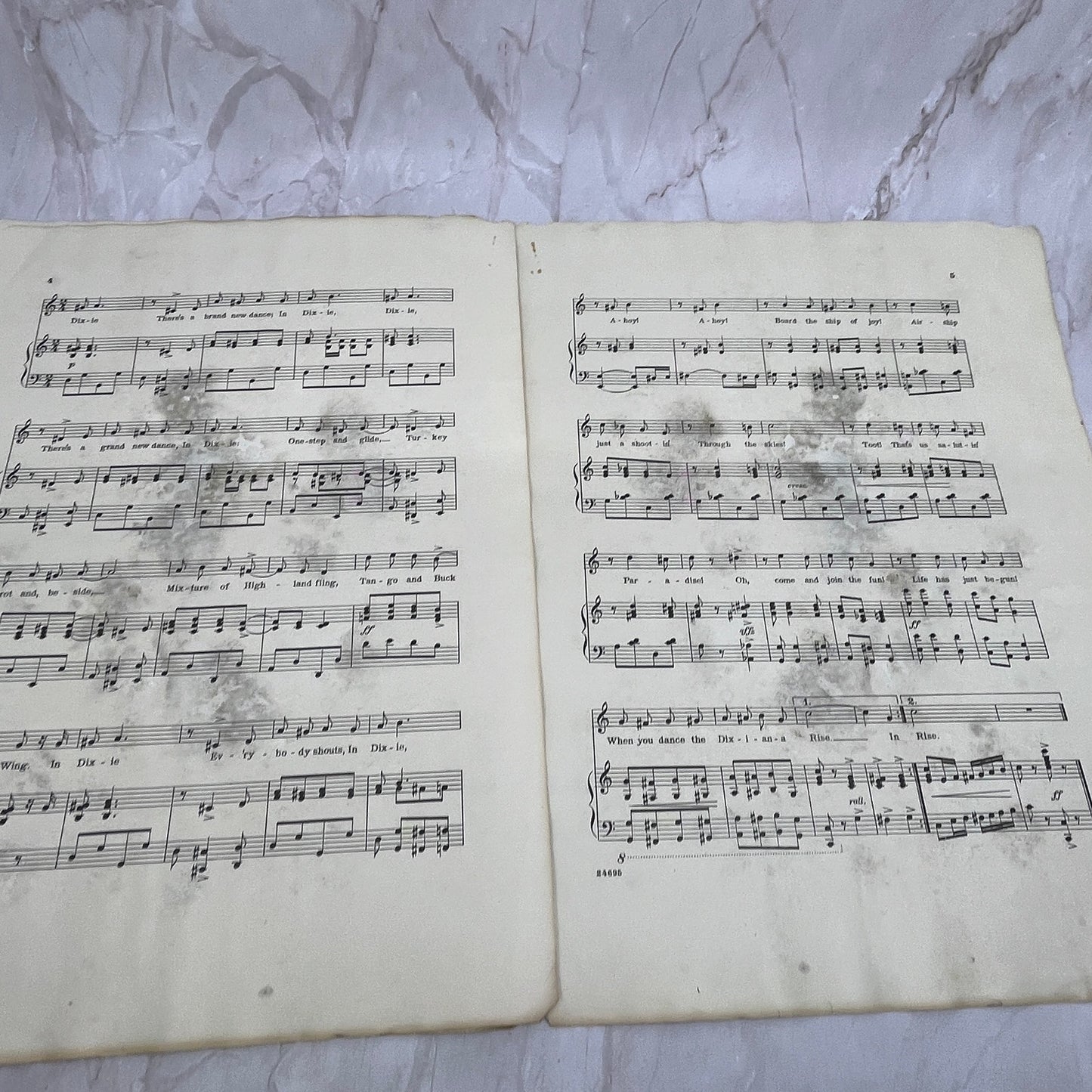1913 The Dixiana Rise One Step Hi Jinks Antique Sheet Music Ti5