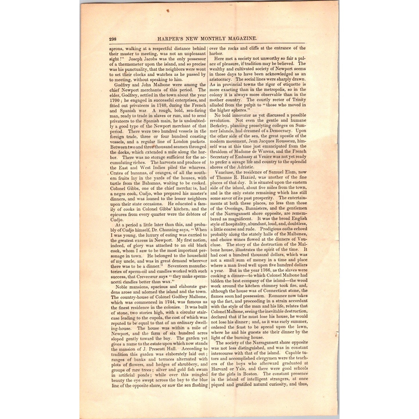 Newport Rhode Island Historical & Social Traveler- 15 Pages 1854 Article I19