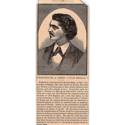 Frederick A Ober Fred Beverly Ornithologist 1878 Article AG2-7