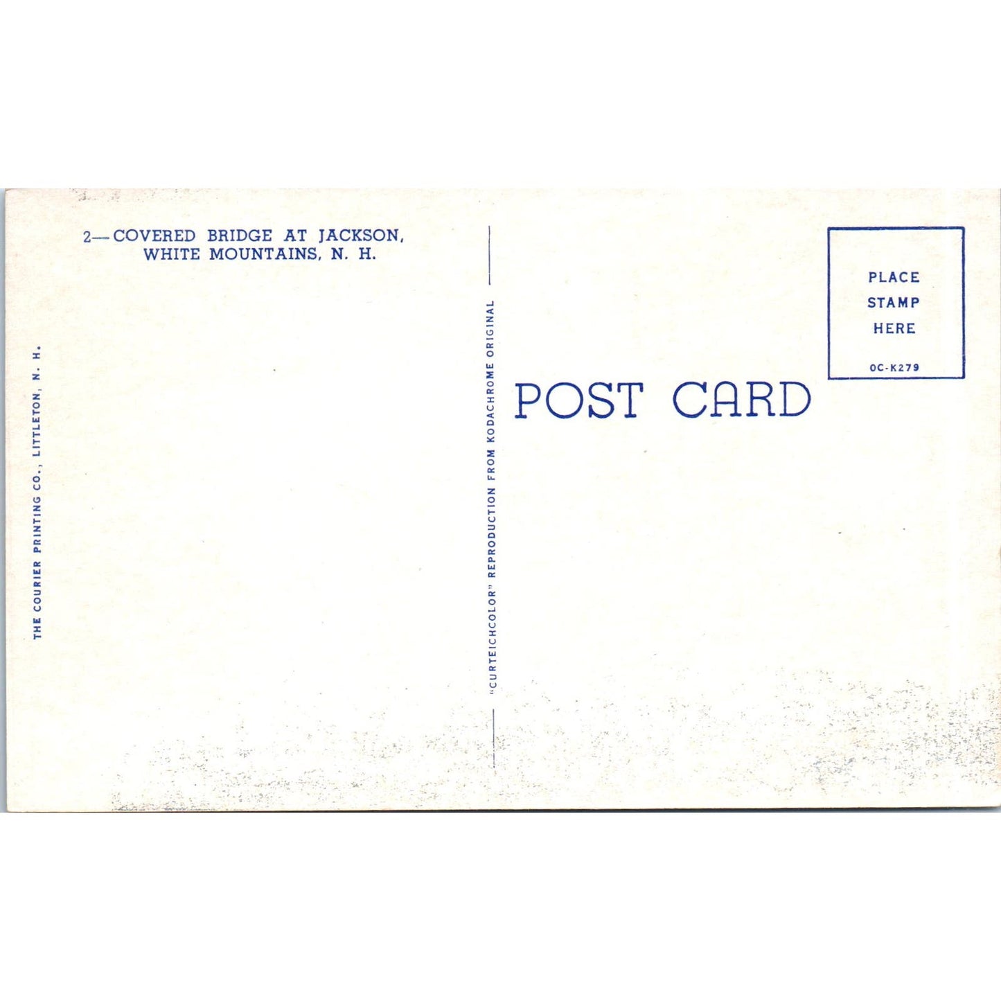 Jackson Bridge White Mountains NH Vintage Covered Bridge Postcard PC13