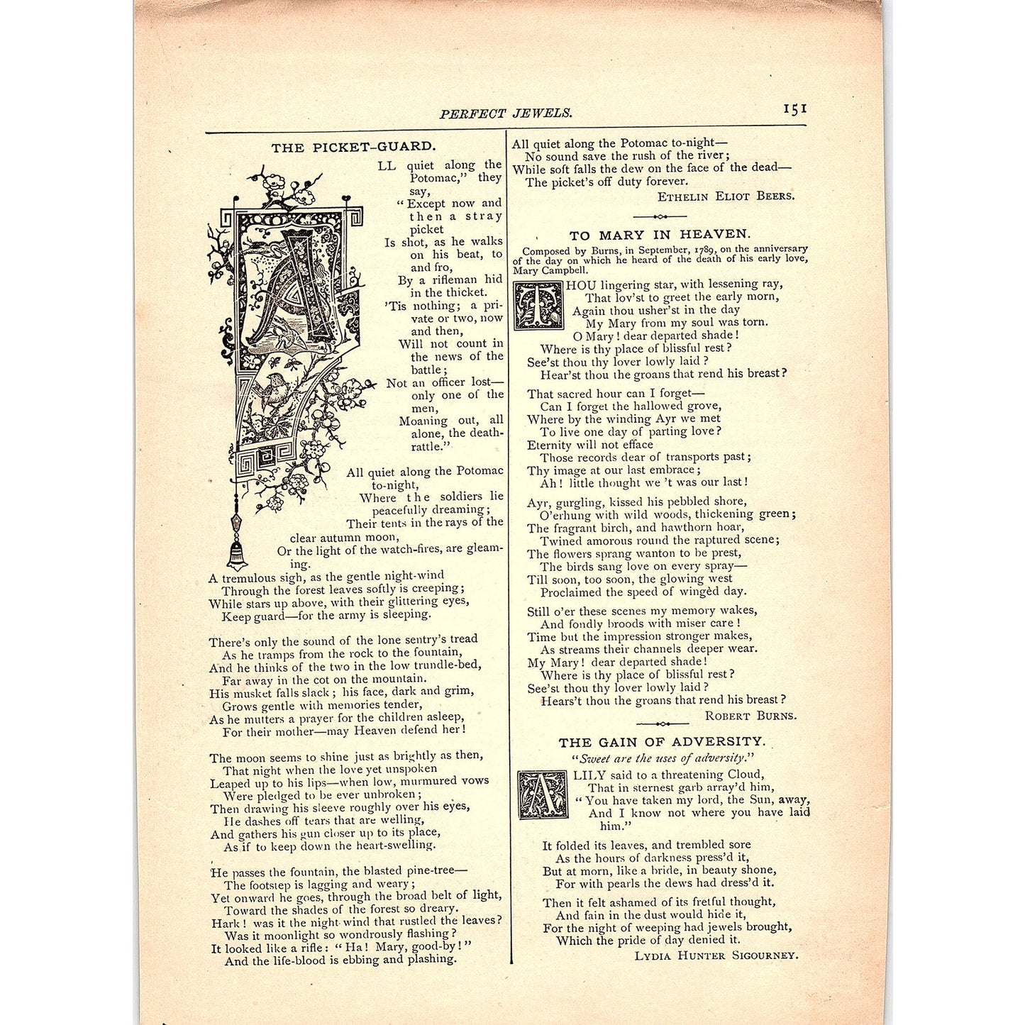 To a Sky-Lark Percy Bysshe Shelley, To Mary in Heaven Burns 1884 Poem TA5-CJ-3