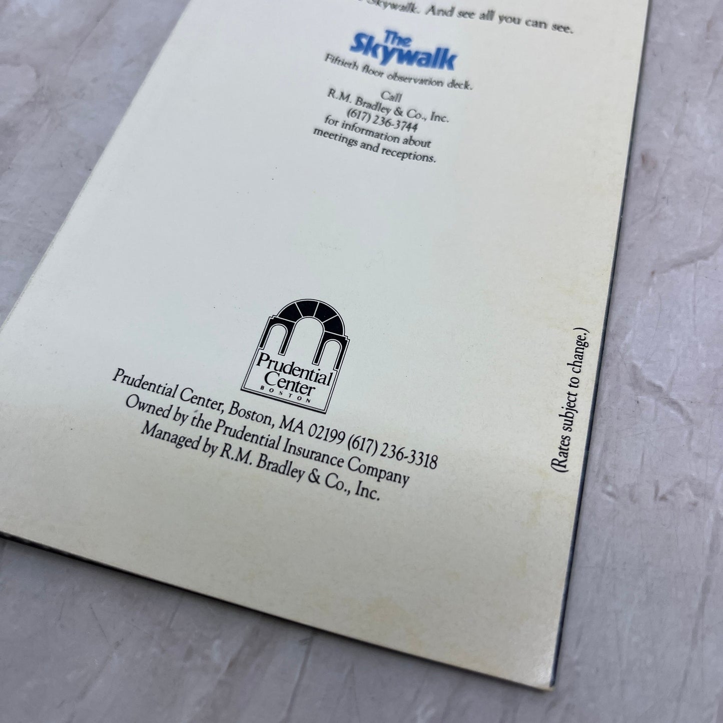 1980s The Skywalk - Boston MA Pull Up Travel Information TH9-LX1