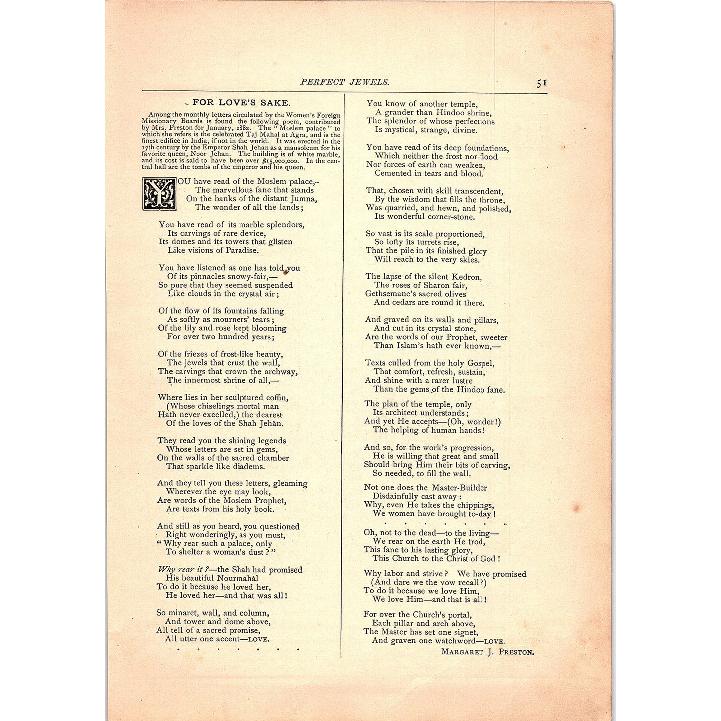 The Dead House Elizabeth Akers Allen, For Lovers Sake Preston 1884 Poem TA5-CJ-3