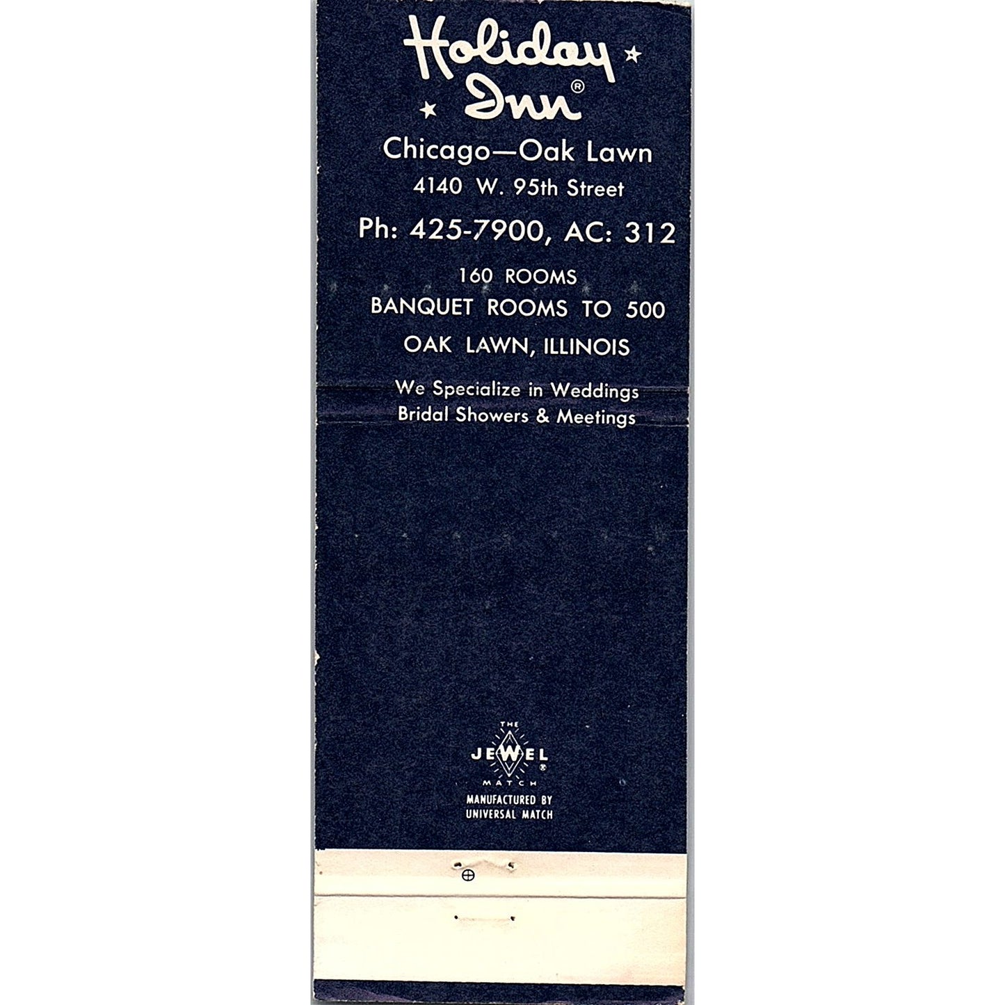 Holiday Inn Oak Lawn Illinois Vintage Matchbook MM4-10