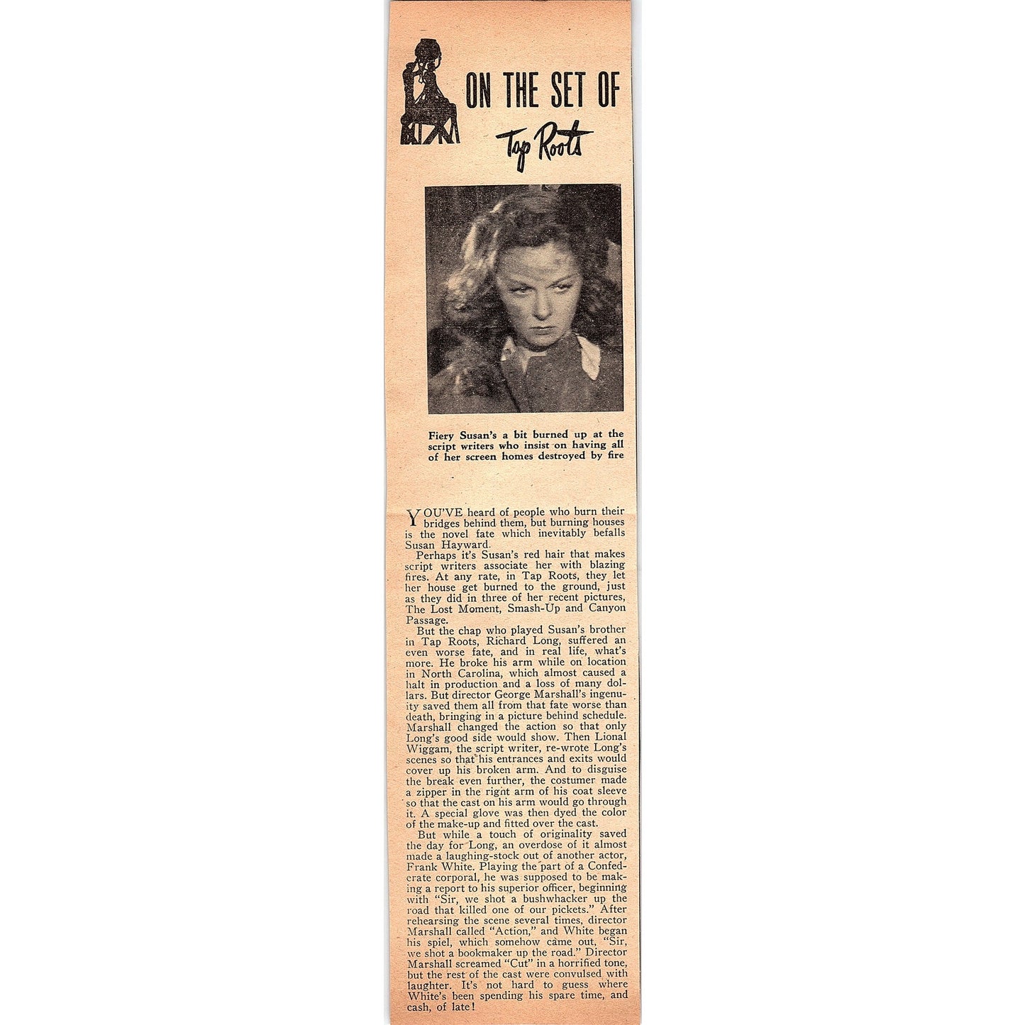 On the Set of Tap Roots Susan Hayward George Marshall 1948 Ad AF8-M4