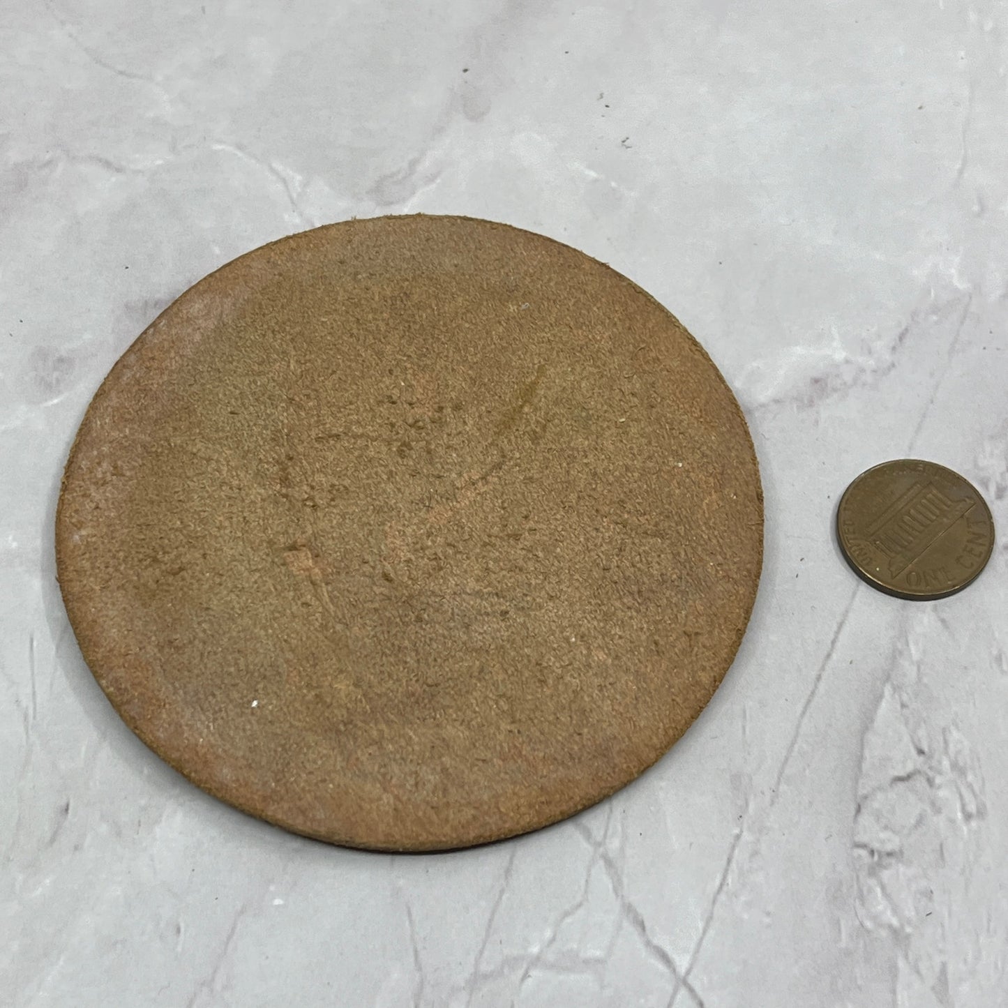 Vintage Original Handmade Leather Art Duck Medallion 3.25" SC1