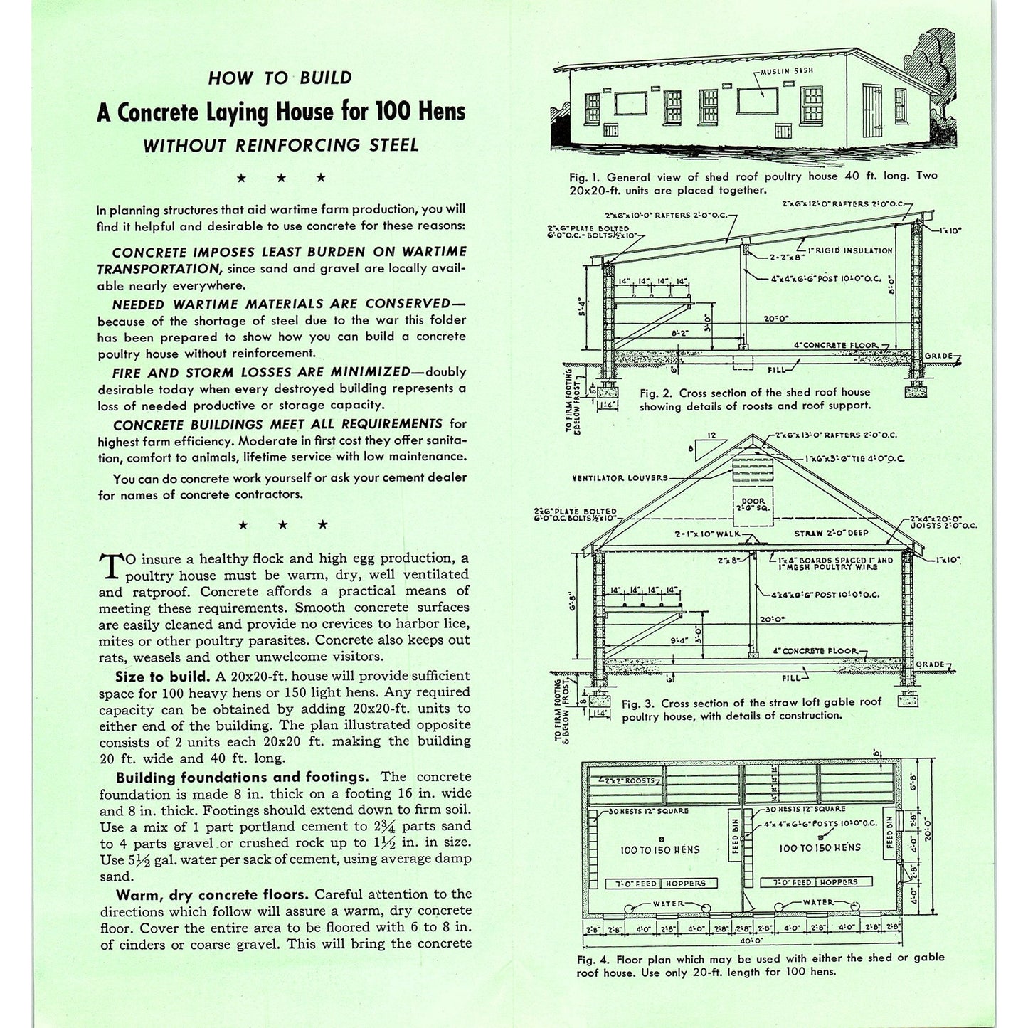 Build a Concrete Laying House for 100 Hens Brochure Portland Cement IA AG5-H2