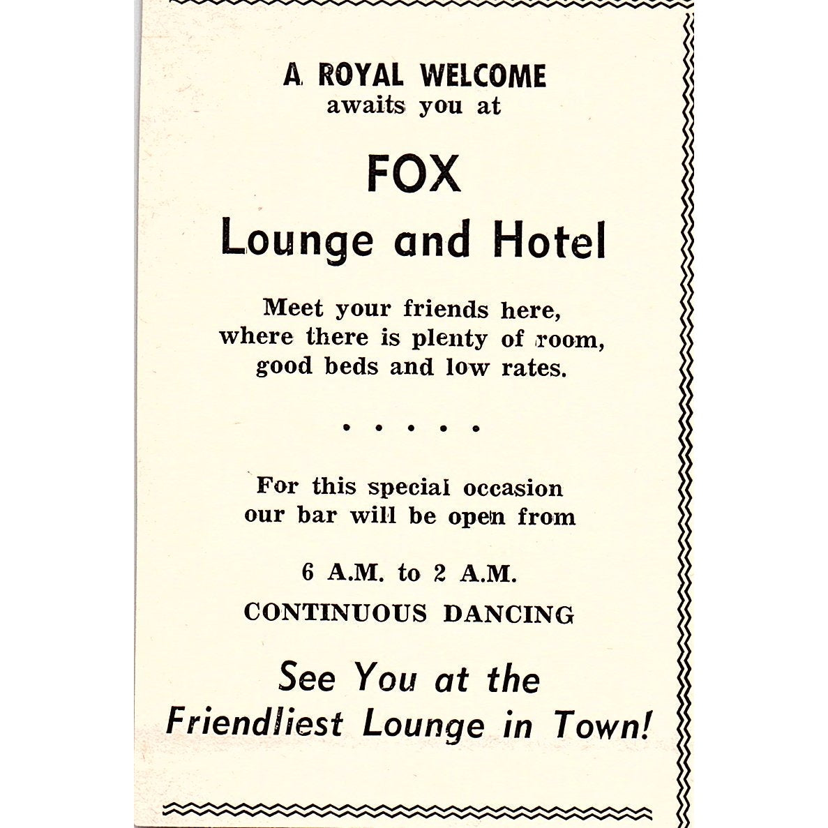 Smith Bros. Clothiers, Fox Lounge & Hotel - Taft CA 1965 Ad AF8-M6