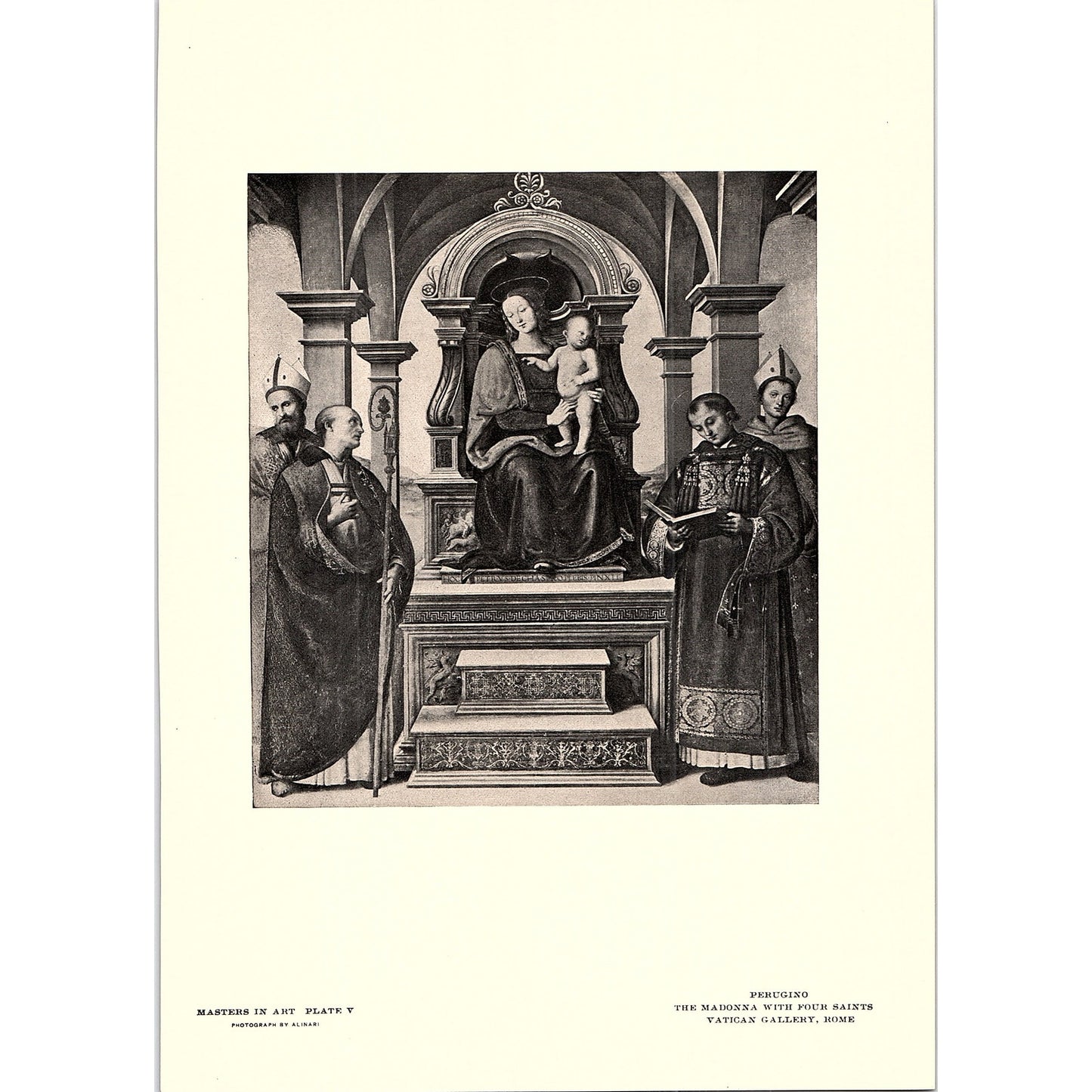 The Madonna With Four Saints - Perugino - 1902 Litho Art Print AF4-13