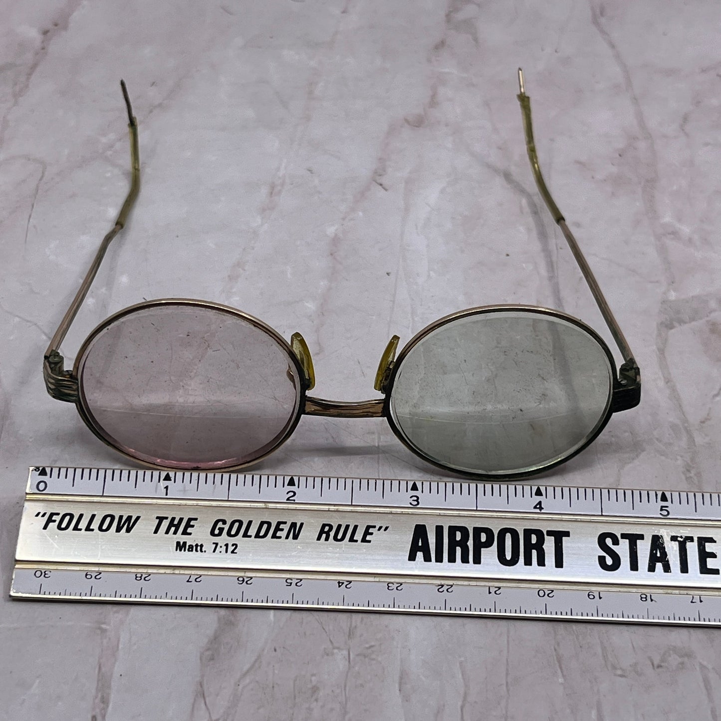 Retro Oval Metal Gold Tone Wire Rim Glasses Eyeglasses Frames TF4-G1-2
