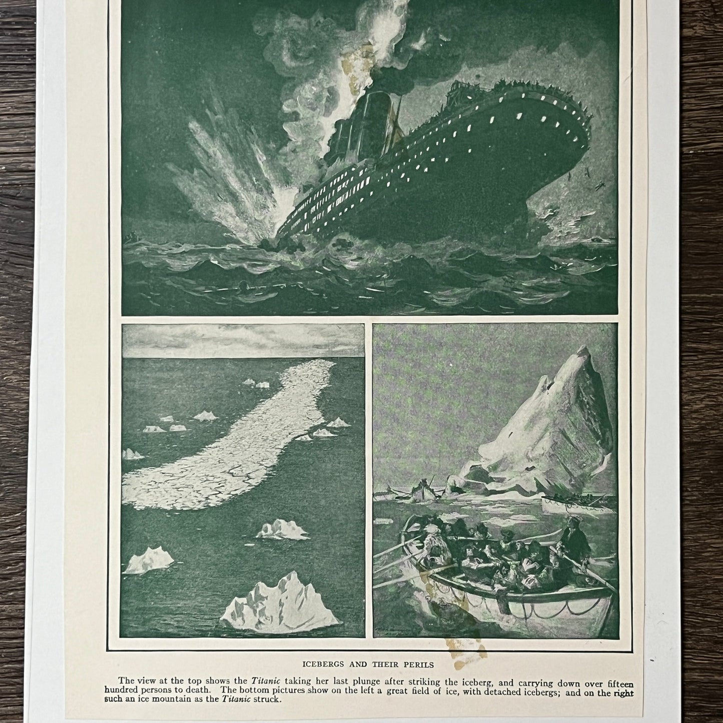 Antique Icebergs & Their Perils Titanic Sinking 6x9 Art Print V2