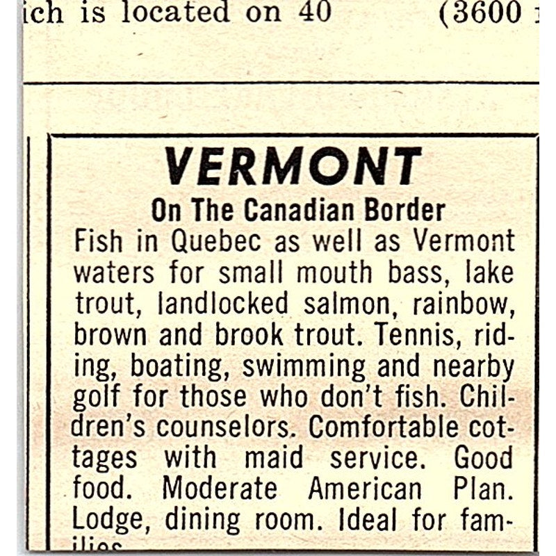 Pat & Paul Frontz's Stramond Lake Lodge Quebec Canada 1977 Ad AF6-M3