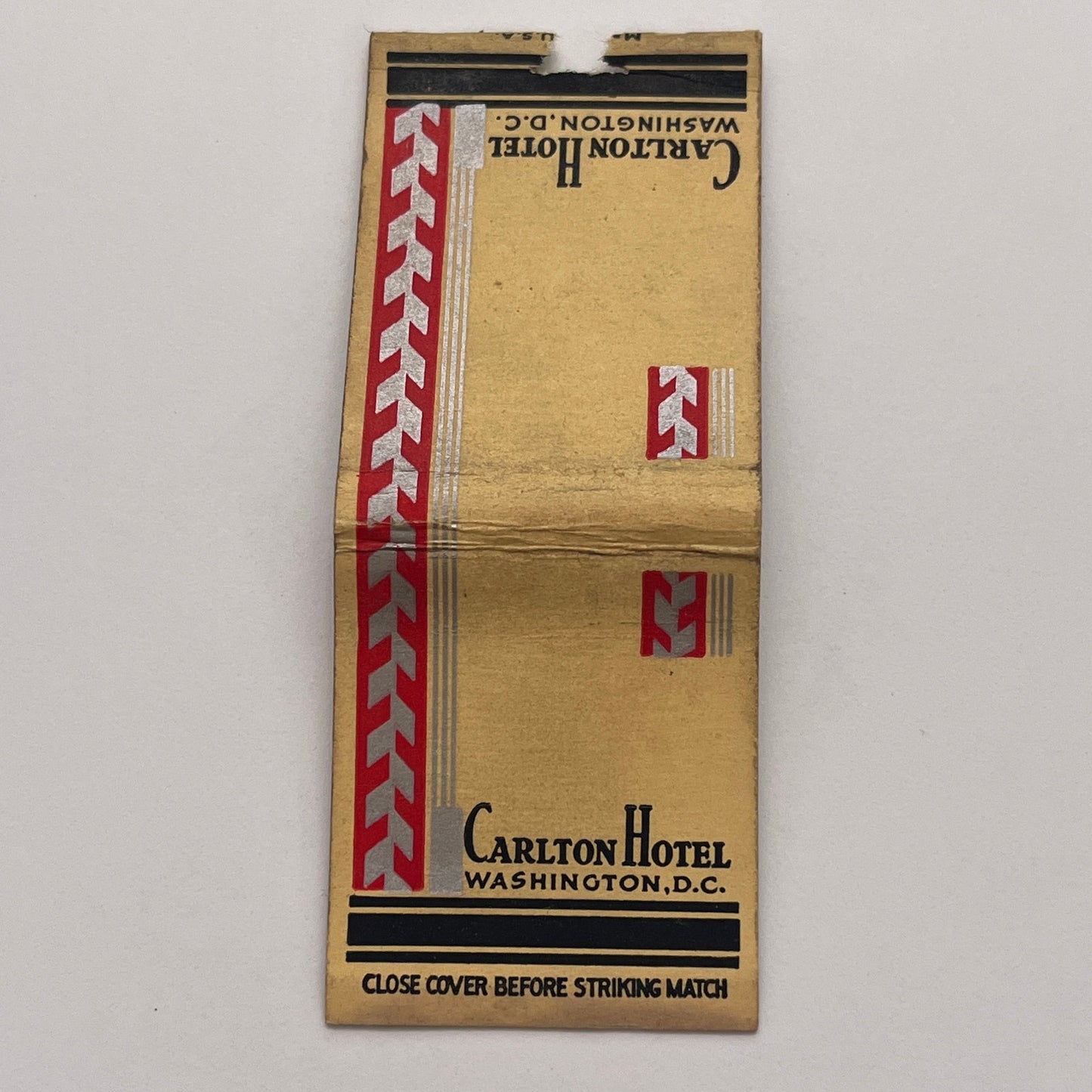 Carlton Hotel Washington DC Vintage Matchbook Cover TB8-MB-4