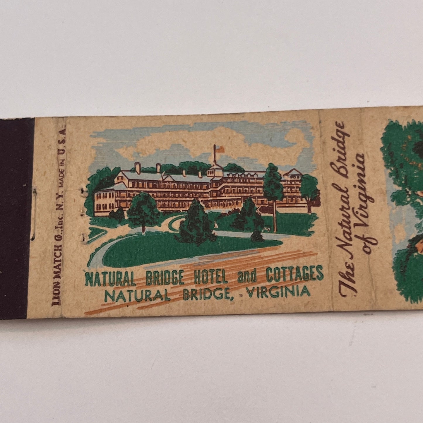 Natural Bridge Hotels & Cottages Virginia Vintage Matchbook Cover TB6-MB2-3