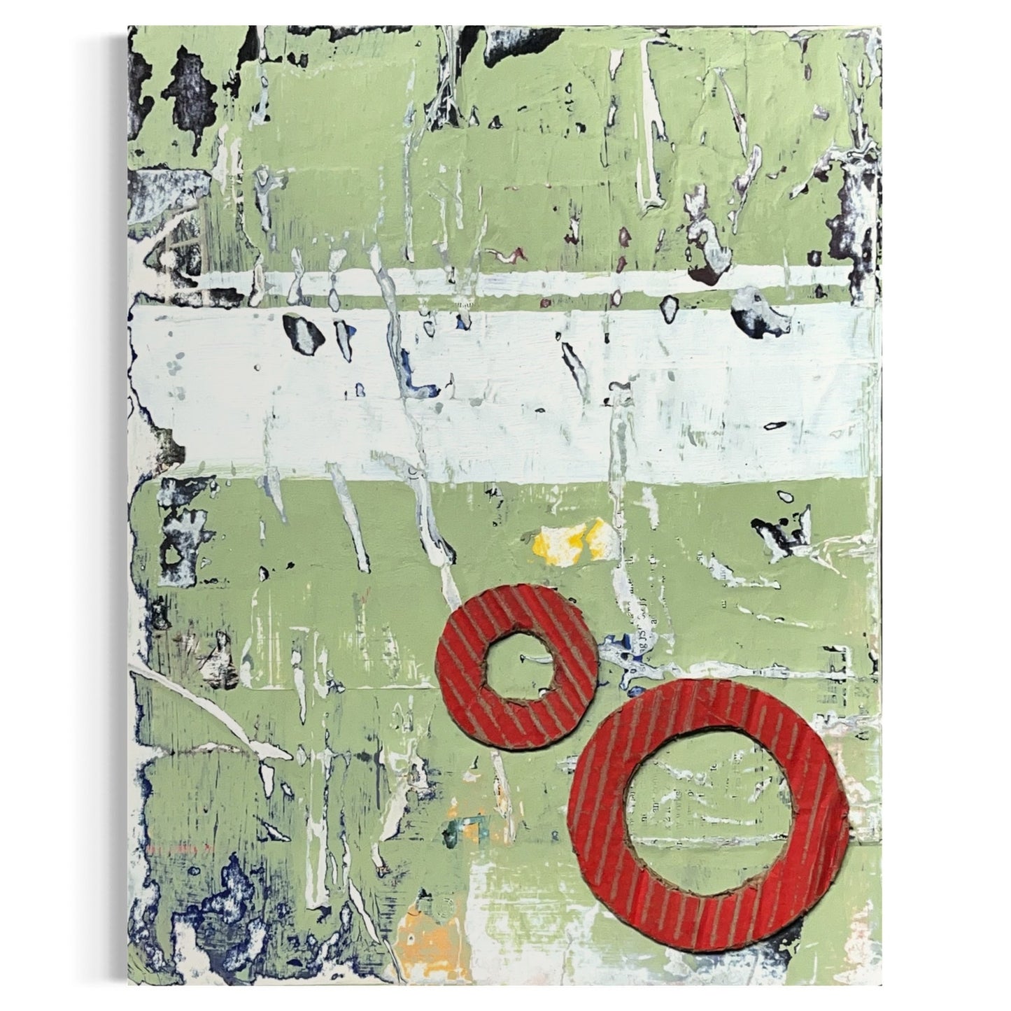 Original Mixed Media Modern Art Collage Painting 11x14 "Matrix"