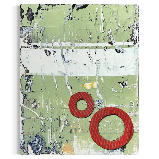 Original Mixed Media Modern Art Collage Painting 11x14 "Matrix"