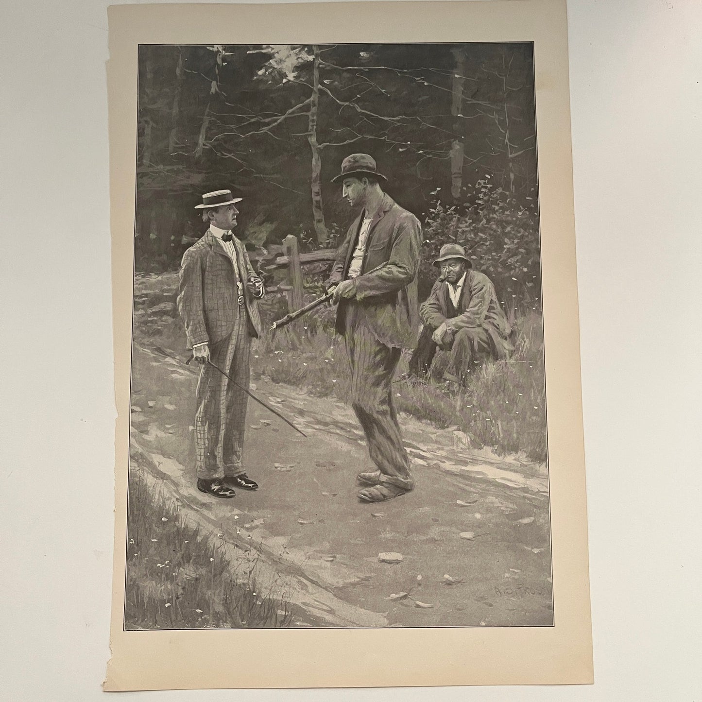 What Time is It By Your Watch - Country Scene - 1904 A.B. Frost Art Print V26-4