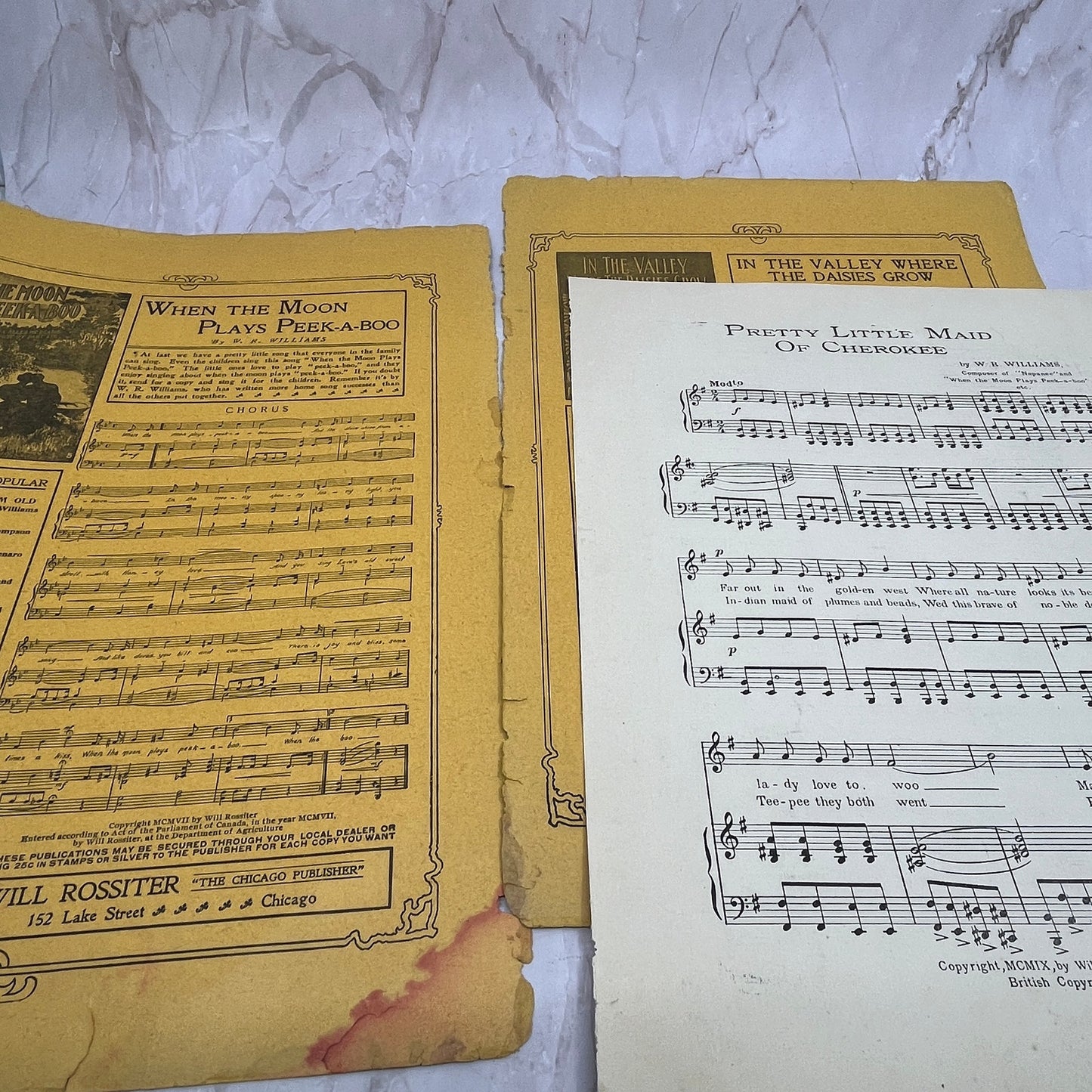 1909 Pretty Little Maid of Cherokee W.R Williams Lottie Williams Sheet Music Ti5